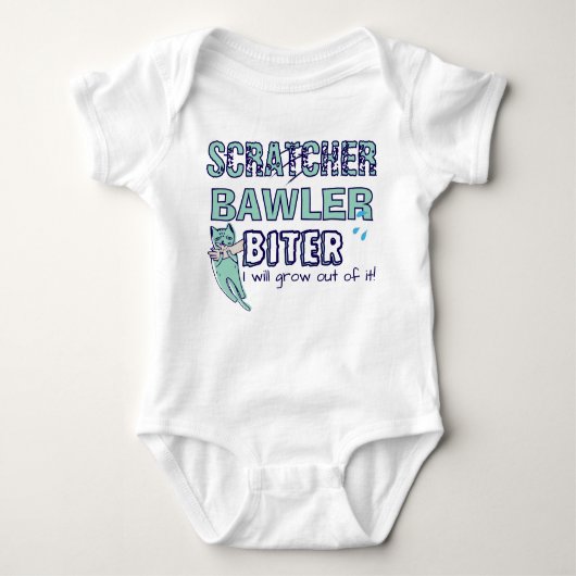 Scratcher Bawler Biter w/Cat & Tears Romper (Voorkant)