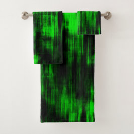 Scratches met een flitsgroen en sterk donkerdonker bad handdoek