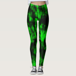 Scratches met een flitsgroen en sterk donkerdonker leggings