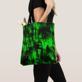 Scratches met een flitsgroen en sterk donkerdonker tote bag