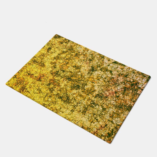 Scratches op een licht gevlekt, geel afbeelding deurmat (Schuin)