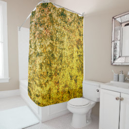 Scratches op een licht gevlekt, geel afbeelding douchegordijn