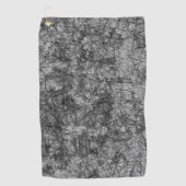 Scratches op een licht gevlekte grijs naar zwart golfhanddoek (Voorkant)