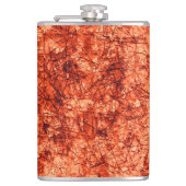 Scratches op een licht gevlekte koraalachtergrond heupfles (Voorkant)