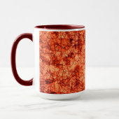 Scratches op een licht gevlekte koraalachtergrond mok (Links)