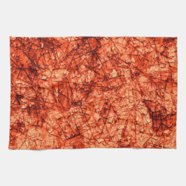 Scratches op een licht gevlekte koraalachtergrond theedoek