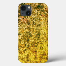 Scratches op een lichtgevlekte zwarte gele Case-Mate iPhone case