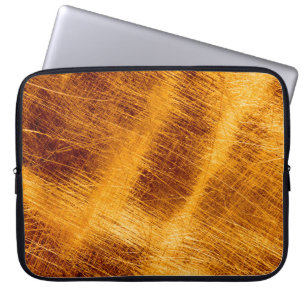 Scratches op een metalen gouden achtergrond. abstr laptop sleeve