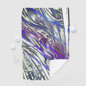 Scratches op een zilvertextuur onder blauwe damp golfhanddoek (Insitu)