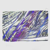 Scratches op een zilvertextuur onder blauwe damp golfhanddoek (Horizontaal)