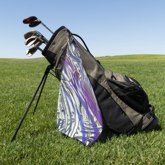 Scratches op een zilvertextuur onder blauwe damp golfhanddoek (Groen)