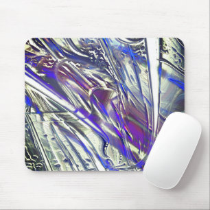 Scratches op een zilvertextuur onder blauwe damp muismat