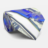 Scratches op een zilvertextuur onder blauwe damp stropdas (Opgerold)