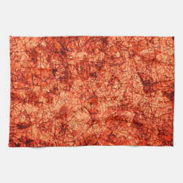 Scratches op krassen op een licht gevlekt koraal theedoek