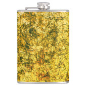 Scratches op krassen op een lichtgevlekte graver heupfles (Voorkant)