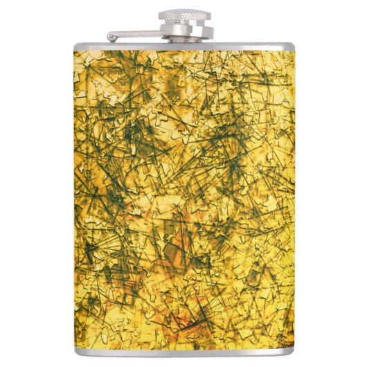 Scratches op krassen op een lichtgevlekte graver heupfles (Voorkant)