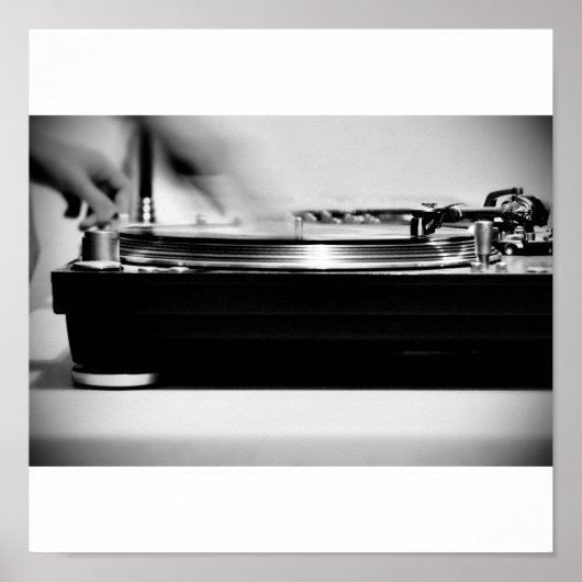 Scratchin op de Platenspeler Poster (Voorkant)