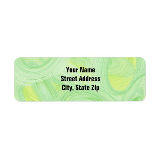 Scratchy Abstracte groene spiralen Aangepast Etiket (Voorkant)