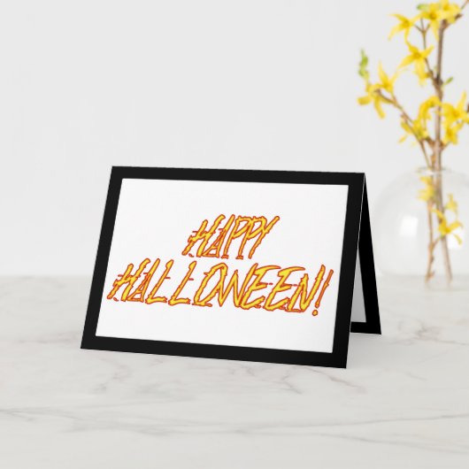 Scratchy Yellow & Red Halloween Text Afbeelding Kaart (Gele Bloem)