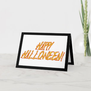 Scratchy Yellow & Red Halloween Text Afbeelding Kaart
