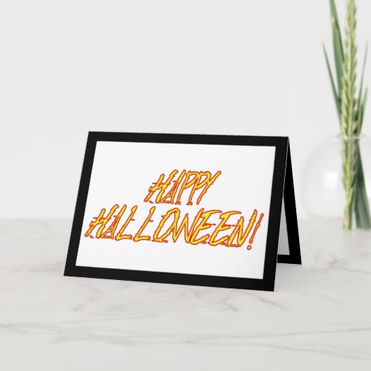 Scratchy Yellow & Red Halloween Text Afbeelding Kaart (Voorkant)