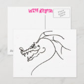 Scrawl Dragon Briefkaart (Voorkant / Achterkant)