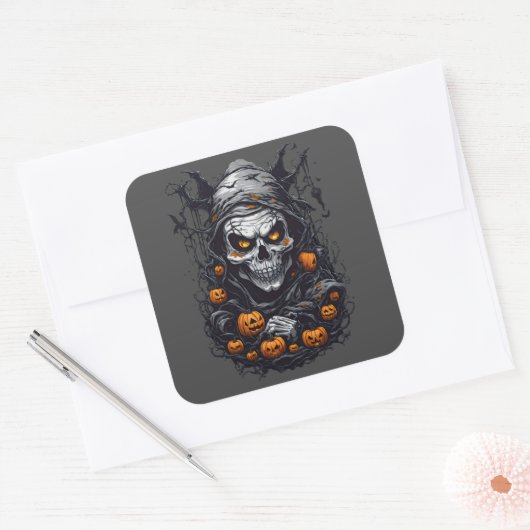 Scray Halloween ontwerp Vierkante Sticker (Envelop)