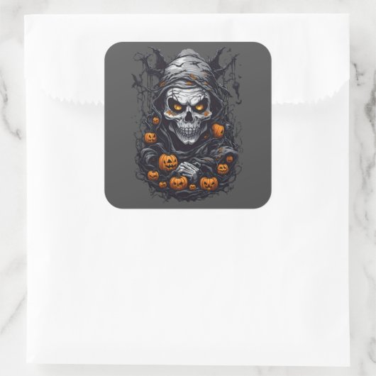 Scray Halloween ontwerp Vierkante Sticker (Tas)