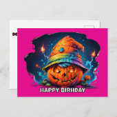 Scray Jackolantern met verjaardagssyndroom Pysched Feestdagenkaart (Voorkant / Achterkant)