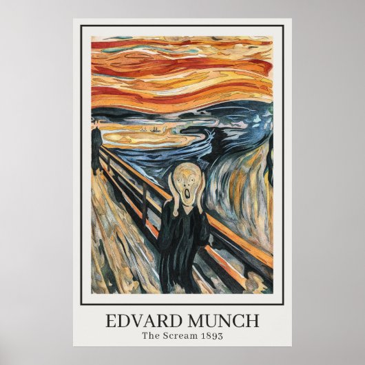 Scream (1893) van Edvard Munch Poster (Voorkant)