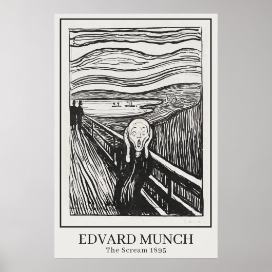 Scream (1895) van Edvard Munch Poster (Voorkant)