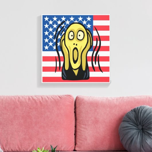 Scream American Canvas Afdruk (Insitu (Woonkamer))