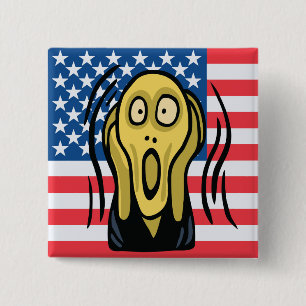 Scream American Vierkante Button 5,1 Cm
