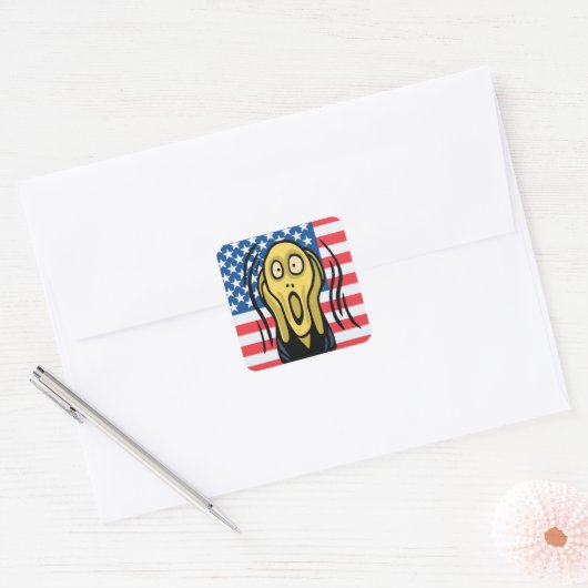 Scream American Vierkante Sticker (Envelop)