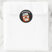 Scream-chi Grappige Kimchi Puns Donker BG Ronde Sticker (Tas)