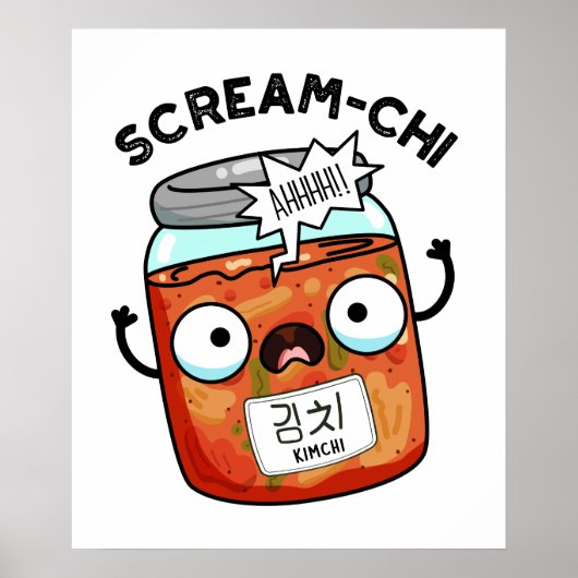 Scream-chi Grappige Kimchi Puns Poster (Voorkant)