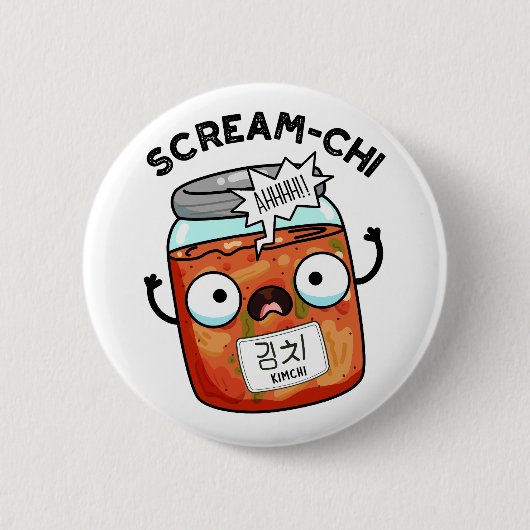 Scream-chi Grappige Kimchi Puns Ronde Button 5,7 Cm (Voorkant)