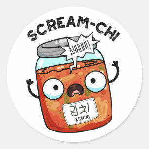 Scream-chi Grappige Kimchi Puns Ronde Sticker