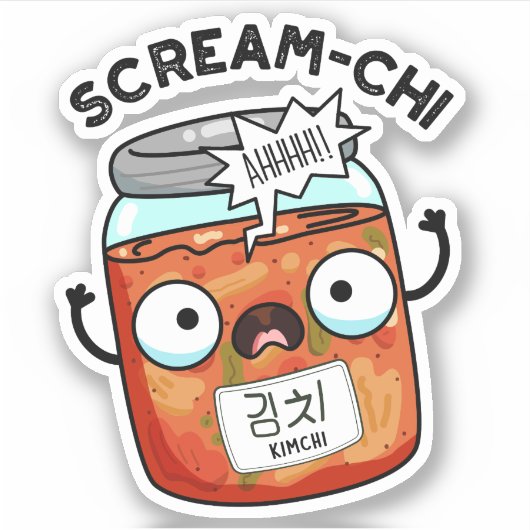 Scream-chi Grappige Kimchi Puns Sticker (Voorkant)
