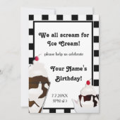 Scream for Ice Cream Birthday Party Invite Kaart (Voorkant)