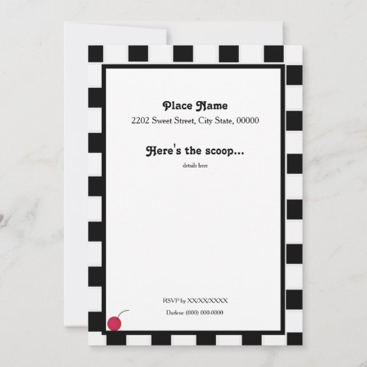 Scream for Ice Cream Birthday Party Invite Kaart (Achterkant)