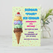 Scream FOUR Ice Cream, 4th Birthday Kaart (Staand voorkant)