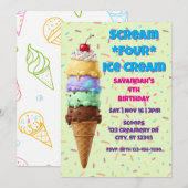 Scream FOUR Ice Cream, 4th Birthday Kaart (Voorkant / Achterkant)