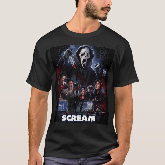 Scream Horror Film Artwork Poster T-shirt (Voorkant)