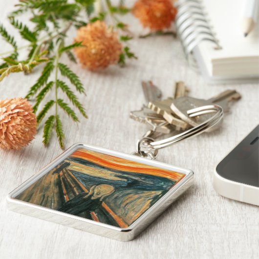 Scream Munch Modern Art Abstract Sleutelhanger (Zijkant)