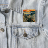 Scream Munch Modern Art Abstract Vierkante Button 5,1 Cm (In situ)