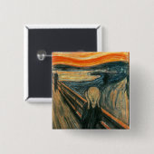 Scream Munch Modern Art Abstract Vierkante Button 5,1 Cm (Voorkant /achterkant)