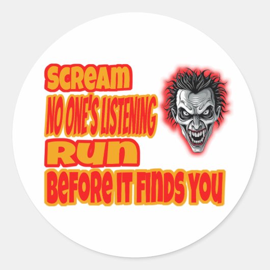 Scream Ronde Sticker (Voorkant)