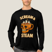 Scream & Steam Skull Koffie Halloween Ghost Brew Tri-Blend Shirt (Voorkant volledig)