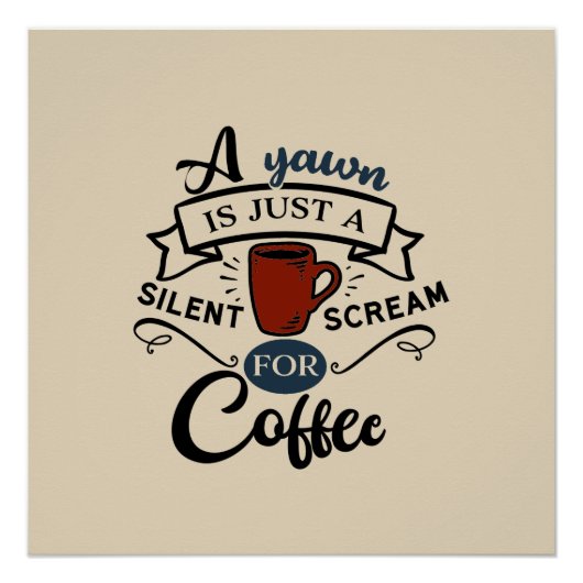 Scream voor Coffee Word Art Poster (Voorkant)